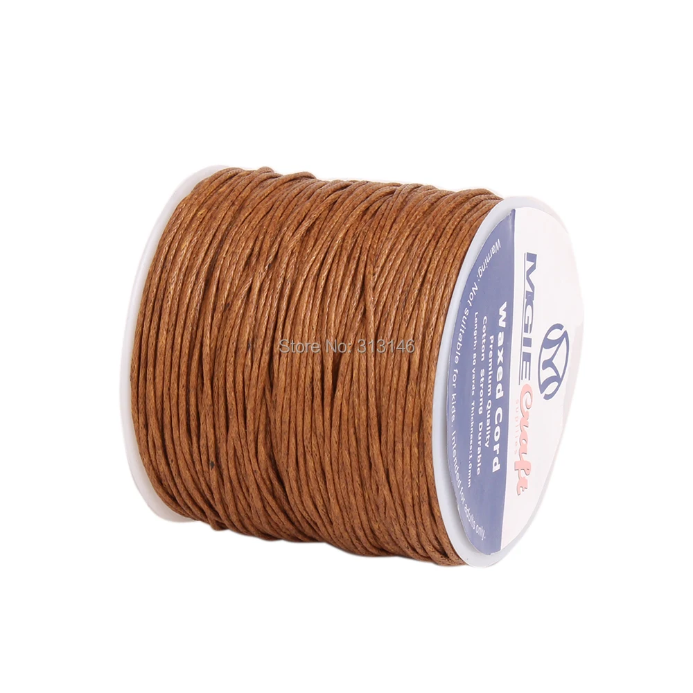 Шнур хлопковый вощеный 100 ярдов 1 мм веревочная нить 50 цветов