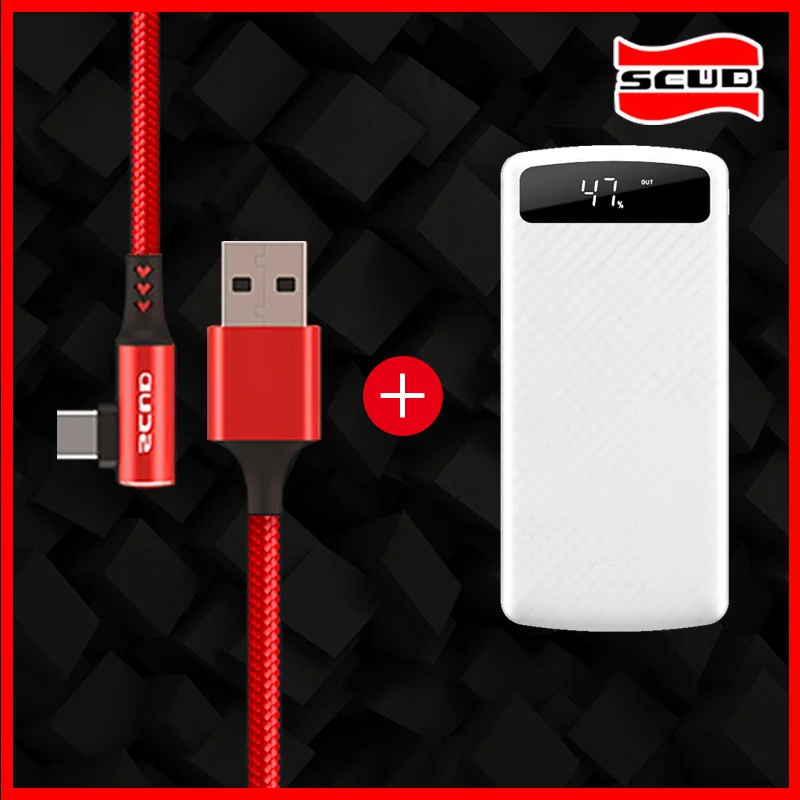 Scud power bank 10000 мАч+ USB кабель type-C со светодиодный цифровым дисплеем power bank для Xiaomi huawei LG samsung мобильного телефона Androidt