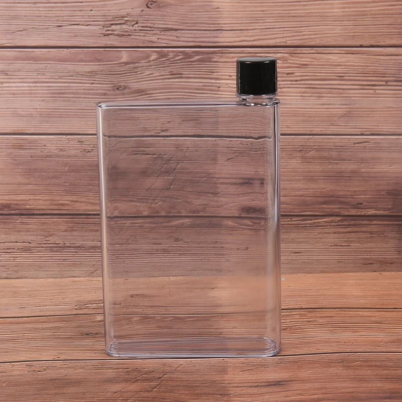 A5 420ml 1 шт. A5/A6 Блокнот бумажный скраб пластик креативный Cu бутылка для воды удобный портативный плоский чайник Спортивная бутылка для питьевой воды - Цвет: A5 420ml