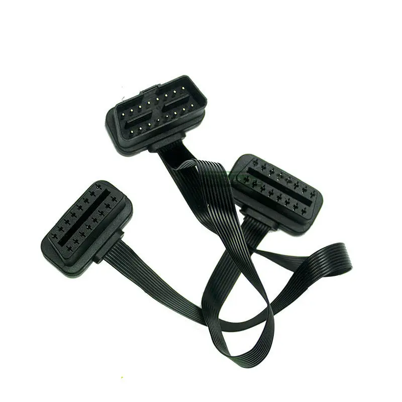 Плоский + тонкий 16Pin OBD 2 удлинитель для головок OBD2 16 Pin ELM327 Мужской Двойной Женский