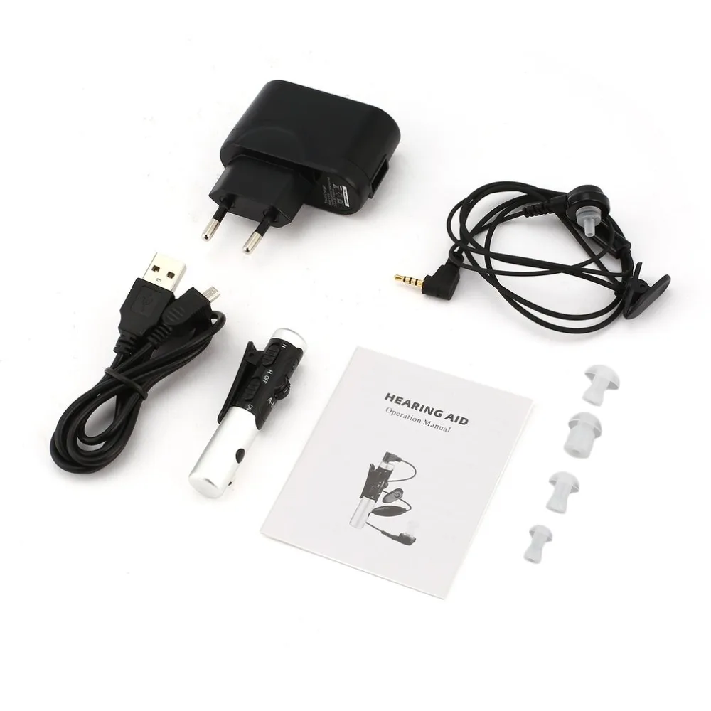 A 60 перезаряжаемый слуховой аппарат с регулируемым тоном звуковой усилитель для