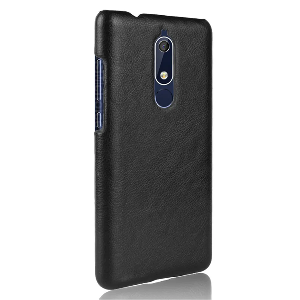 Для Nokia 5 1 чехол Роскошный Личи Striae искусственная кожа Жесткий противоударный для