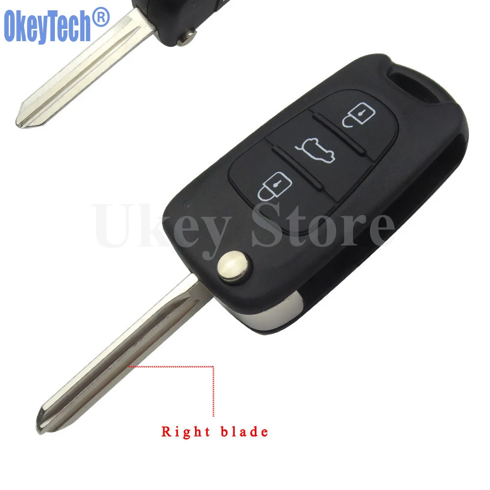 OkeyTech Uncut Blade 3 кнопки откидная оболочка ключа дистанционного управления для Kia K2 K5