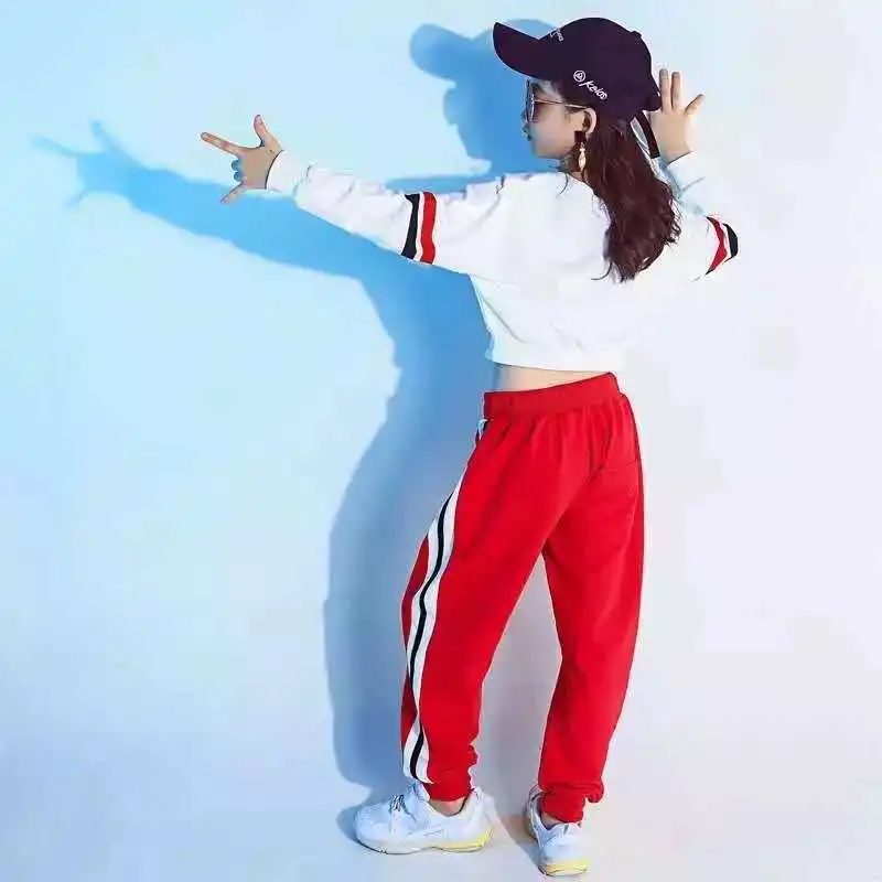 Новые танцевальные костюмы для девочек детский уличный танцевальный комплект с