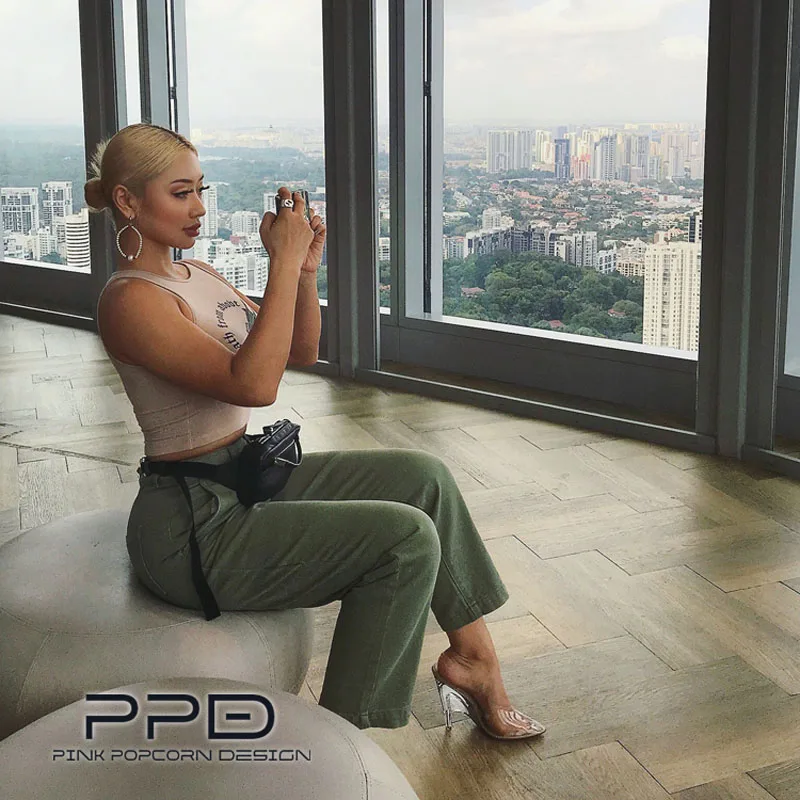 Джинсовые брюки с высокой талией в уличном стиле | Женская одежда