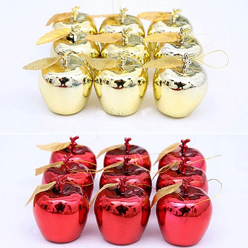 12 Шт. Рождественская Елка Рождество Apple Украшения Шары Партии Свадебные