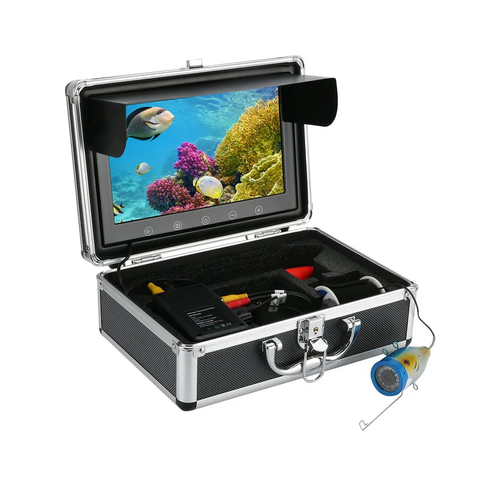 

GAMWATER 10" Inch Color Monitor 20M 30M 50M 1000tvl Underwater Fishing Video Camera Kit 12 PCS LED Lights