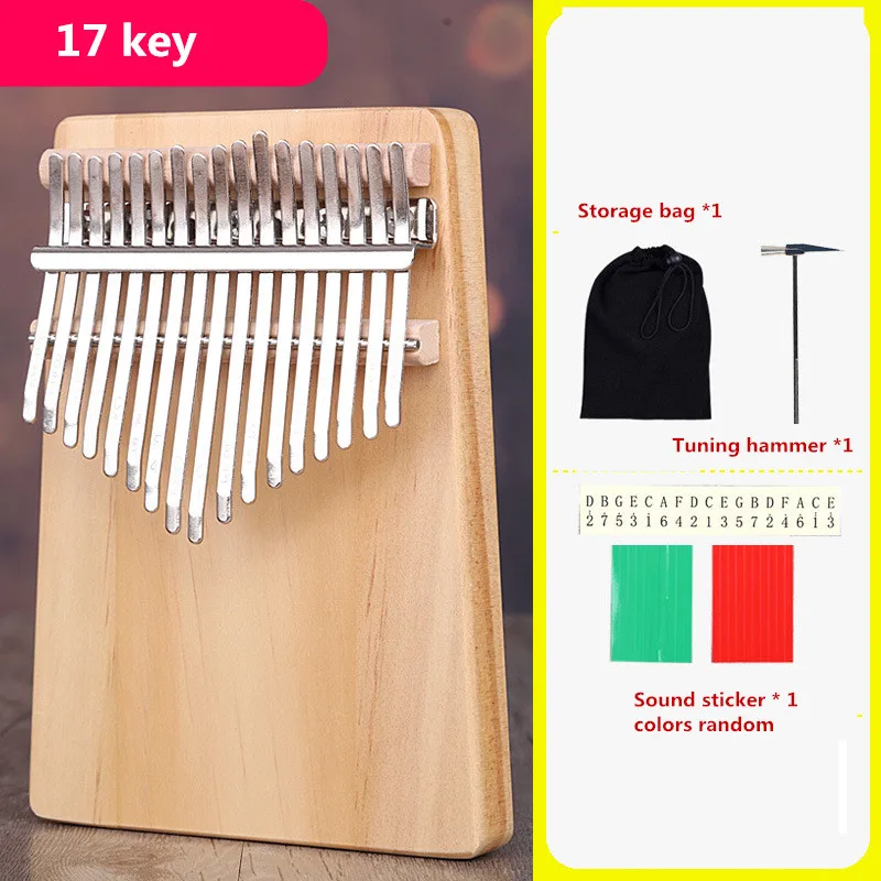 17 клавиш тона сандаловое дерево Kalimba Африканский Mbira большой палец пианино