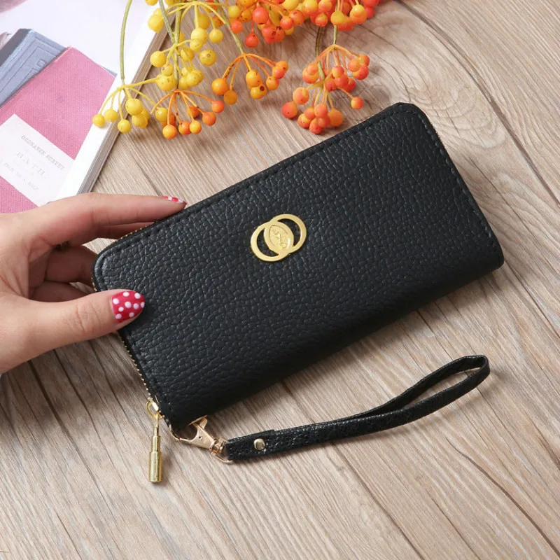 

High Quality Women Luxury Wallet Long Zipper Leather Wallet Female Clutch Cellphone Wallet Big Capacity Card Holder Purse