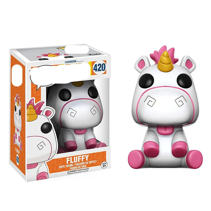 Funko POP Гадкий я, Миньоны украшения Единорог пушистые brinquedos Фигурки игрушки для детей подарок на день рождения - Цвет: BOX