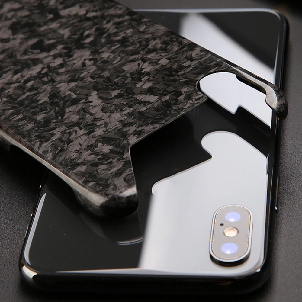 Кованый чехол из углеродного волокна для iPhone X XS XR XS MAX-Роскошный Ретро Блестящий-узор из углеродного волокна внутри мобильного телефона