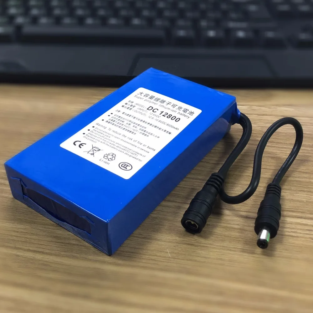RQ DC12V 12800 8000 мАч супер Перезаряжаемые полимерная литий-ионный Батарея-синий |