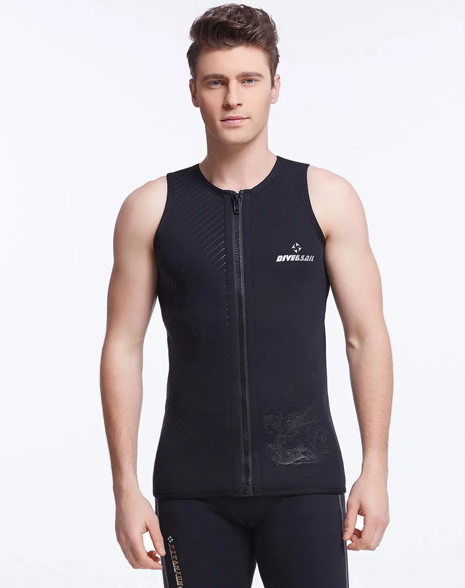 Неопреновый жилет 3 мм гидрокостюм с верхней молнией спереди для дайвинга