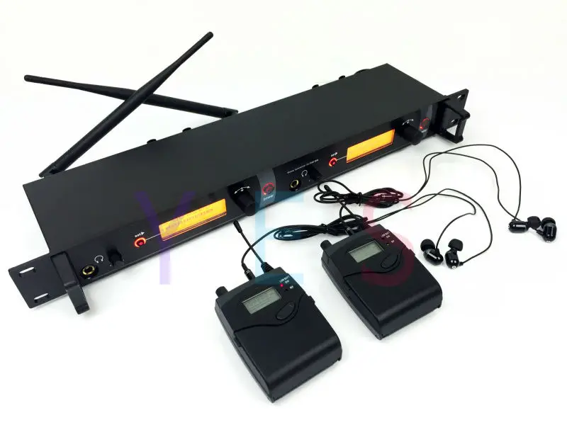 Беспроводная система в ушах Двойной передатчик профессиональный мониторинг для