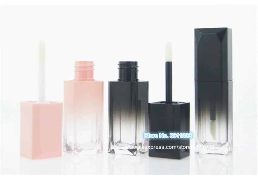 Новый 5 мл пластиковый градиентный розовый синий тюбик для блеска губ пустой