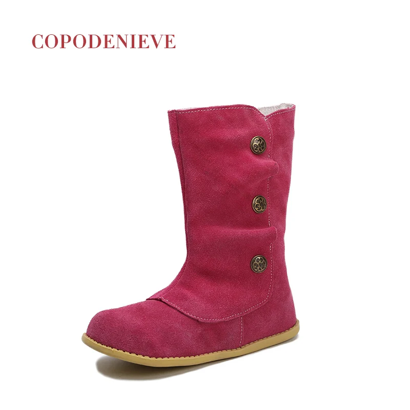 magenta COPODENIEVE/детская обувь; сезон весна-осень; Лоферы для маленьких мальчиков; детская кожаная повседневная обувь без застежки для девочек - Цвет: magenta