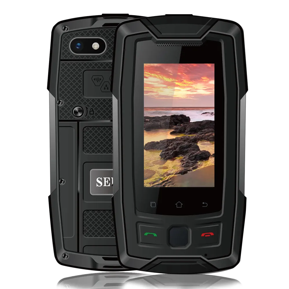 Black SERVO X7 Plus 2.45" Mini Smartphone LTE IP68 Waterproof Rugged Mobile Phone MTK6737 RAM 2GB ROM 16GB Fingerprint NFC GPS Walkie - Цвет: Black