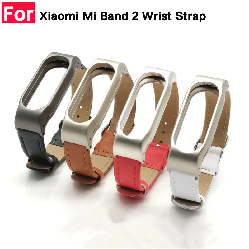 Кожаный ремешок для Xiaomi Mi Band 2 ремешки на запястье Безвинтовой браслет mi band замена