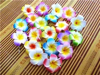 10 assorted color foam hawaiian plumeria flower frangipani flower bridal hair clip 4 5cm f 9
