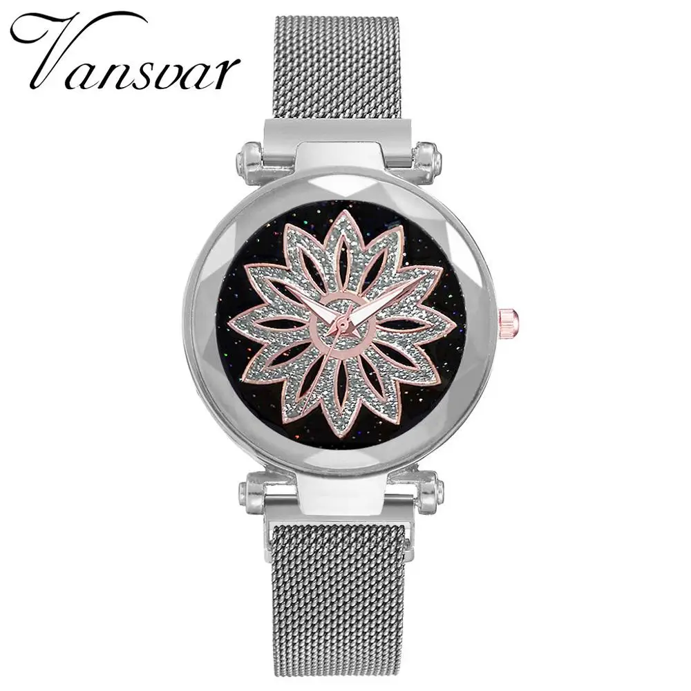 Vansvar модные звездное небо удачи кварцевые магнитные пряжки ремень женские