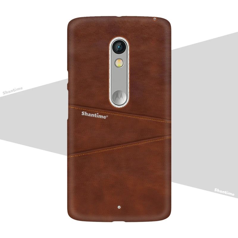 Brown Роскошный винтажный кожаный чехол для Motorola Moto X Play чехол для телефона для Motorola Moto X Play слот для карт из искусственной кожи чехол - Цвет: Brown