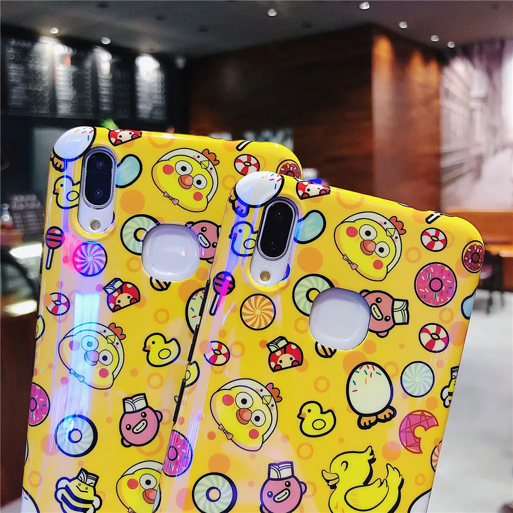 IMD Soft Case for Xiaomi 6X 8 9 SE Yellow Duck Little Bee Candy Cartoon Covers Mix 3 Anti-fall Protective Phone Cases |