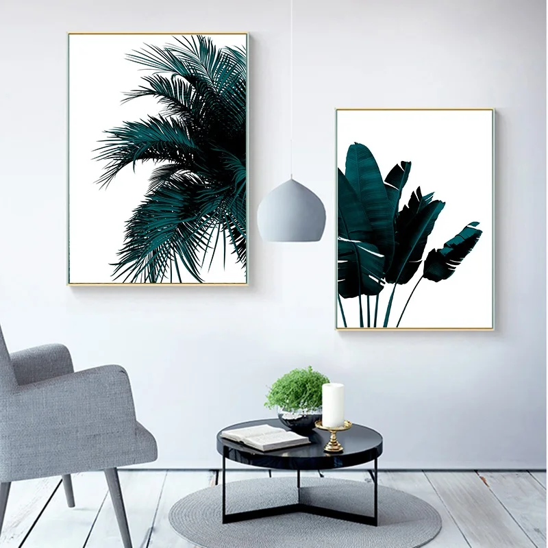 Растительный Лист настенная живопись холст скандинавские постеры и принты