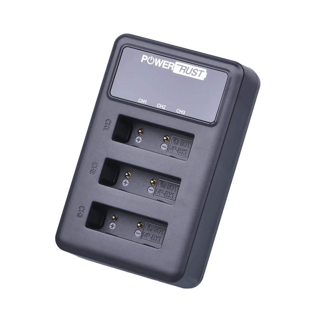 PowerTrust NP-BX1 NPBX1 акумуляторная батарея+ светодиодный 3 слота USB Зарядное устройство для sony комплектующие фотоаппарата sony DSC RX1 RX100 AS100V M3 M2 HX300 HX400 HX50 HX60 GWP88 AS15