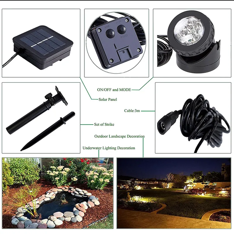 Высокая 1 шт. Светодиодная лампа на солнечных батареях водонепроницаемая для