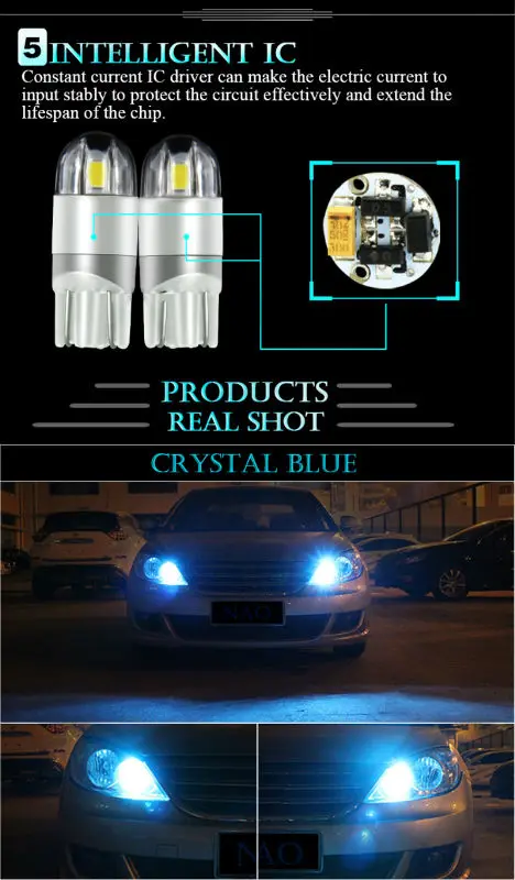 2x T10 W5W СВЕТОДИОДНЫЕ лампы 12 В Автомобиль лампы 168 194 Очередь боковой Фонарь Освещения Номерного Знака автомобиля парковка Туман свет габаритный фонарь НАО бренд