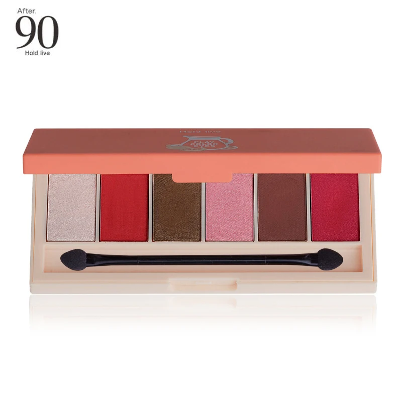 Палитра теней для век Hold Live 6 цветов набор гламурных матовых Smokey Шиммер пигмент