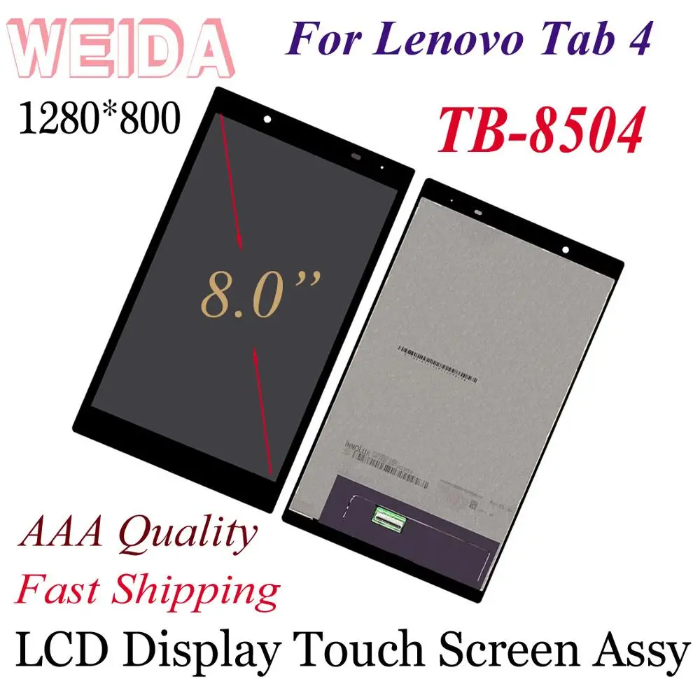 WEIDA LCD Display Replacement Parts 8" For Lenovo Tab 4 8504 TB-8504N Tablet PC LCD Display Touch Screen Assembly 8504F 8504X