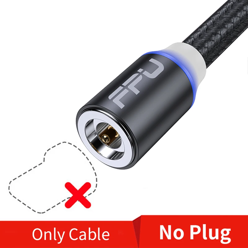 FPU Магнитный Micro usb type-C кабель для быстрой зарядки iPhone, samsung, Xiaomi, Магнитный зарядный шнур для мобильного телефона Android 3 м - Цвет: No plug only cable