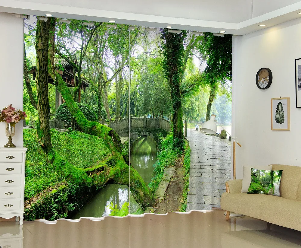 Затемняющие шторы с красивым 3d-пейзажем на заказ занавески для гостиной кровати