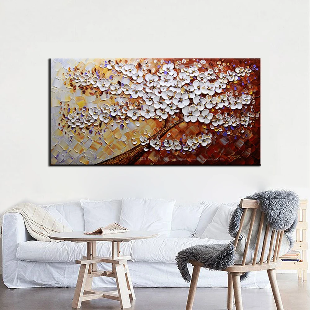 MUYA large wall pictures for living room flower modern hand painted canvas oil paintings abstract art tree painting | Дом и сад