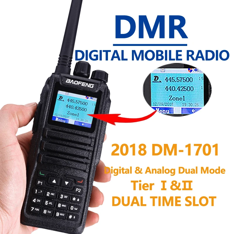 2 шт. Baofeng DM-1701 цифровое мобильное радио Dual Time slot Tier1 Tier2 DMR Ham радио Hf трансивер охотничья рация CB радио
