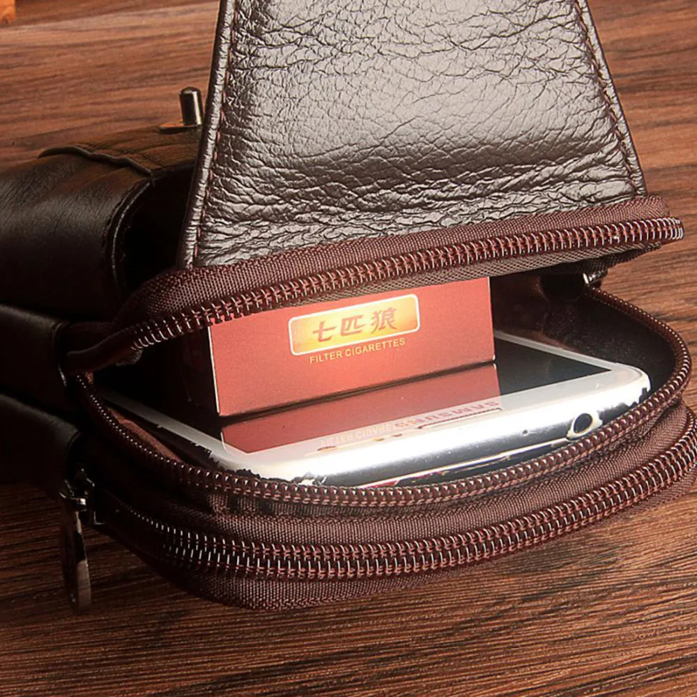 Новинка 100% модная мужская поясная сумка из натуральной кожи новая военная