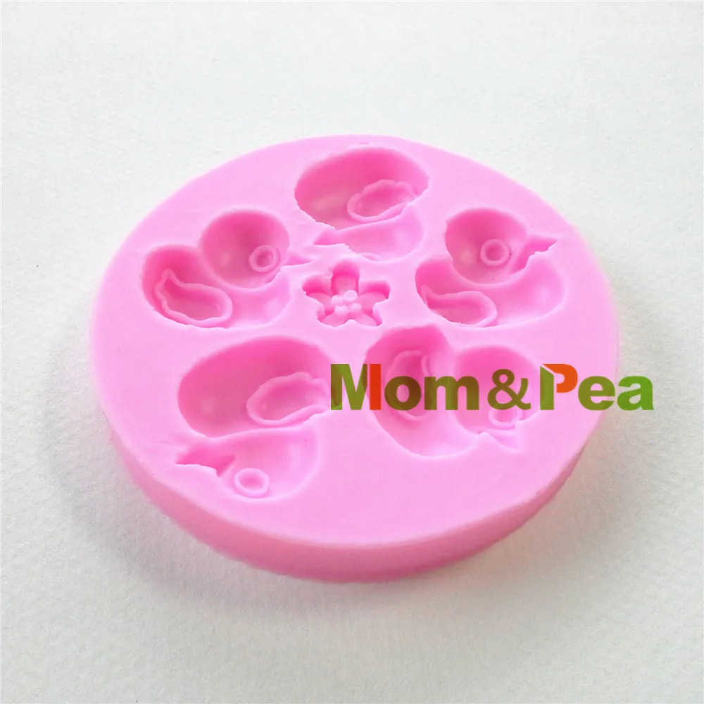 0973 Бесплатная доставка силиконовая форма Mom & Pea в форме маленькой утки украшение