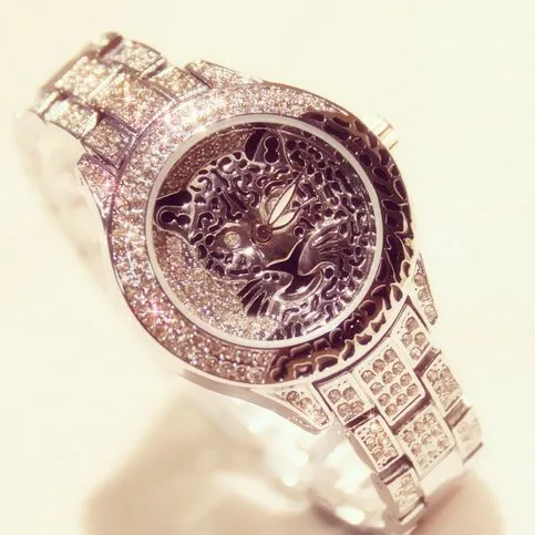 Для женщин Стразы Часы Relogio Feminino платье часы Montre Femme Нержавеющая сталь большой циферблат наручные женские часы с кристаллами