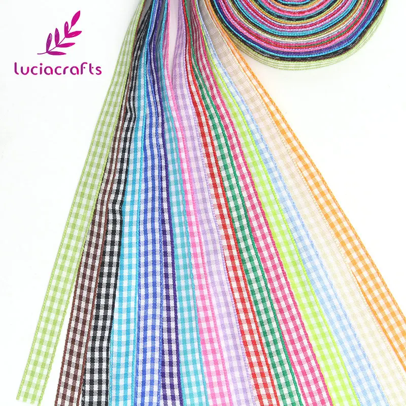 Lucia crafts 5y/18y 9 5 10 мм принт сетки Grosgrain лента Подарочная посылка DIY аксессуары для