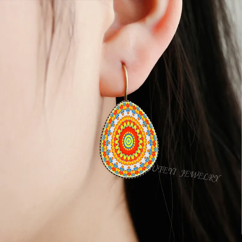 SUTEYI модные серьги мандалы для женщин художественное изображение буддийская