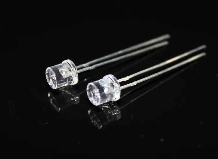 5 мм плоская головка LED чистый ярко красный светодиод белый/теплый