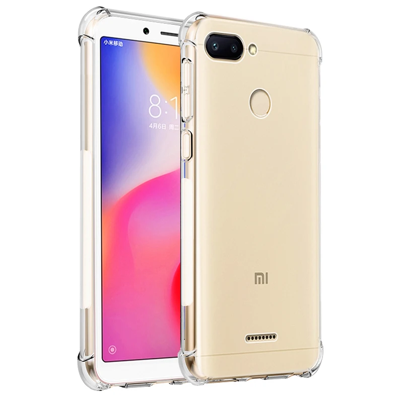 Воздушная подушка TPU для Xiaomi Redmi 6 Pro мягкий силиконовый прозрачный противоударный
