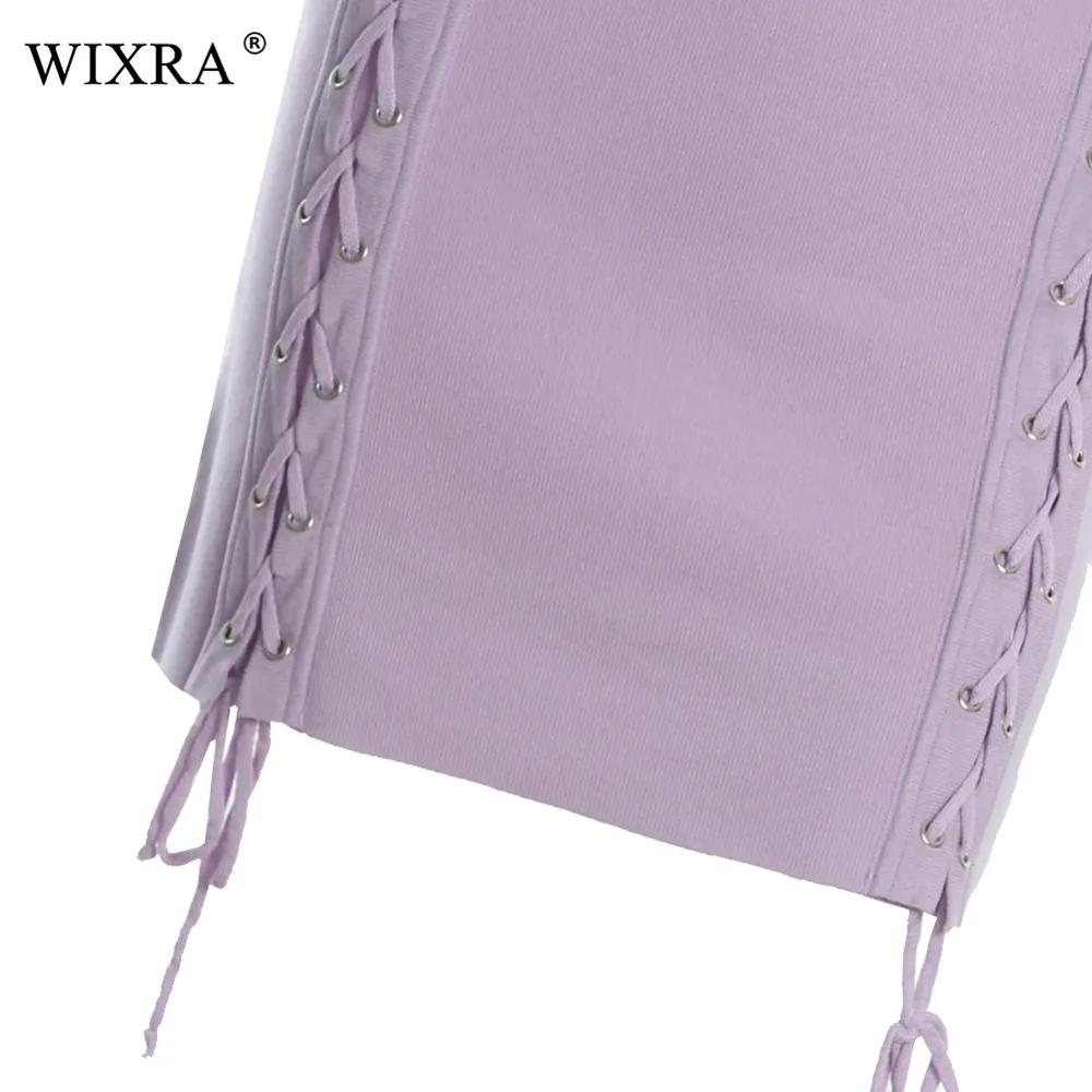 Wixra 2018 осенне зимняя женская одежда новая популярная мини юбка на шнуровке
