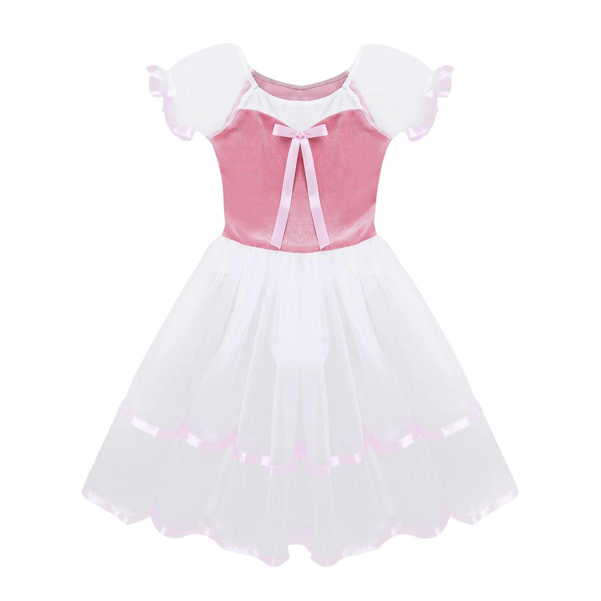 TiaoBug детское платье для девочек с пышными рукавами бархатный лиф длинное детей |