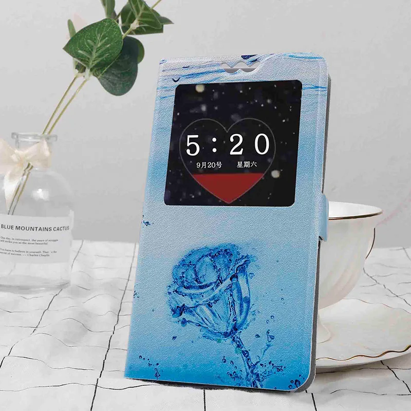 Flip cases For Alcatel 1 5033D 1C 5009[DA] 1X 5059D 3 3X 3V 3C 5 5V A7 A5 Led A3 Plus Painting Leather Protective Phone case bag - Цвет: Ice rose