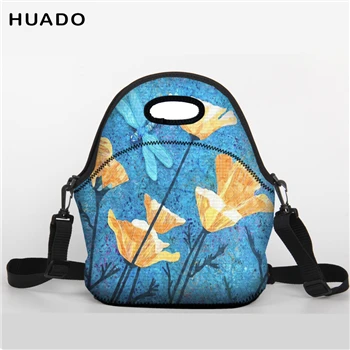 lunch bag Ланч сумка из неопрена бабочка сумка тоут для ланча с плечевым ремнем для женщин дети девочки - Цвет: lunch bag