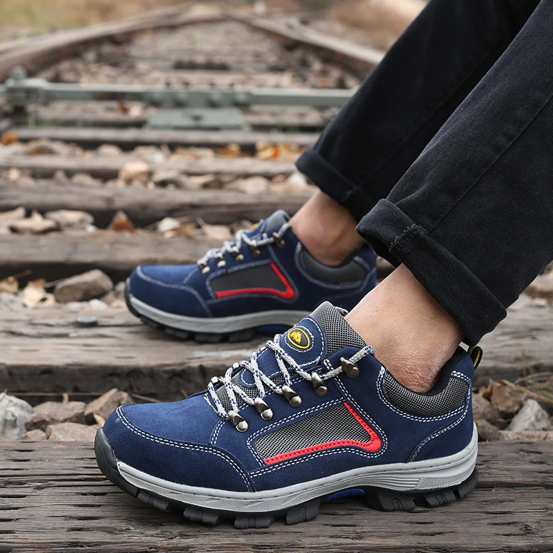 Рабочая безопасная обувь для Для мужчин Винтаж Blcak дышащие Сталь носком Кепки
