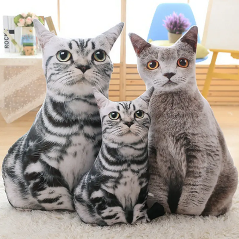 50/75 см оптовая продажа новый стиль кошка плюшевые игрушки 3D печать подушка