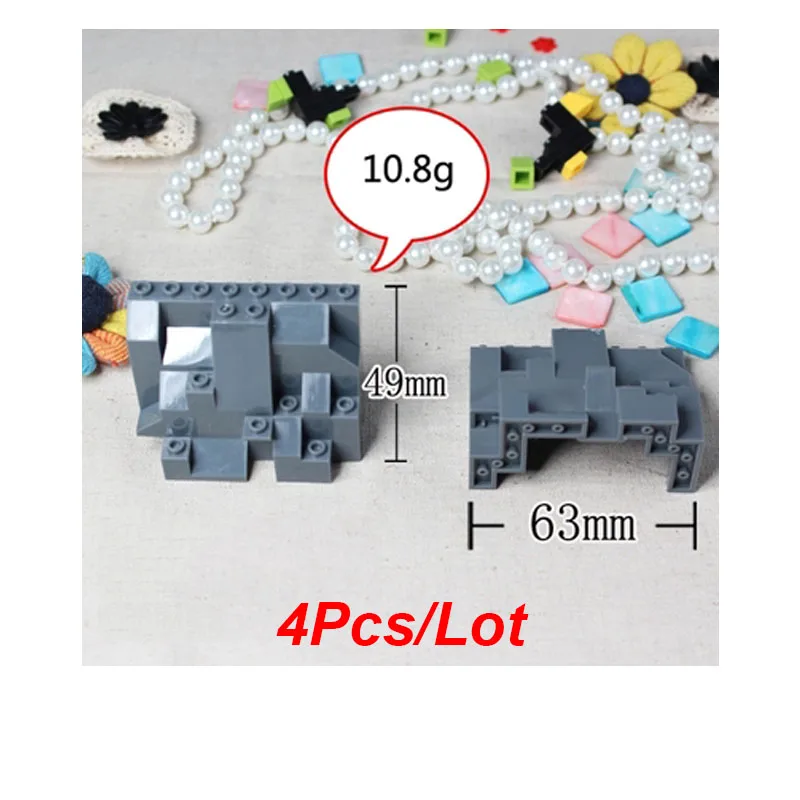 4Pcs Ver.2 1-10 шт., MOC, горный кирпич, рок-панель, прямоугольные блоки, 4x10x6, строительные блоки, кирпичная часть, DIY игрушки, совместимые с 6082 6083 - Цвет: 4Pcs Ver.2